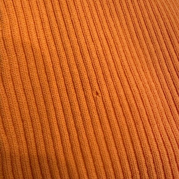 ROYALTY By MALUMA Orange Ribbed Flare Long Sleeves Lace-Up Back Top Small - Picture 11 of 11